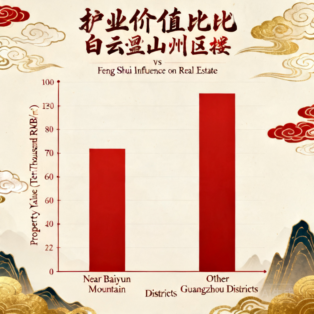 比較白雲山周邊與廣州其他行政區房價的長條圖