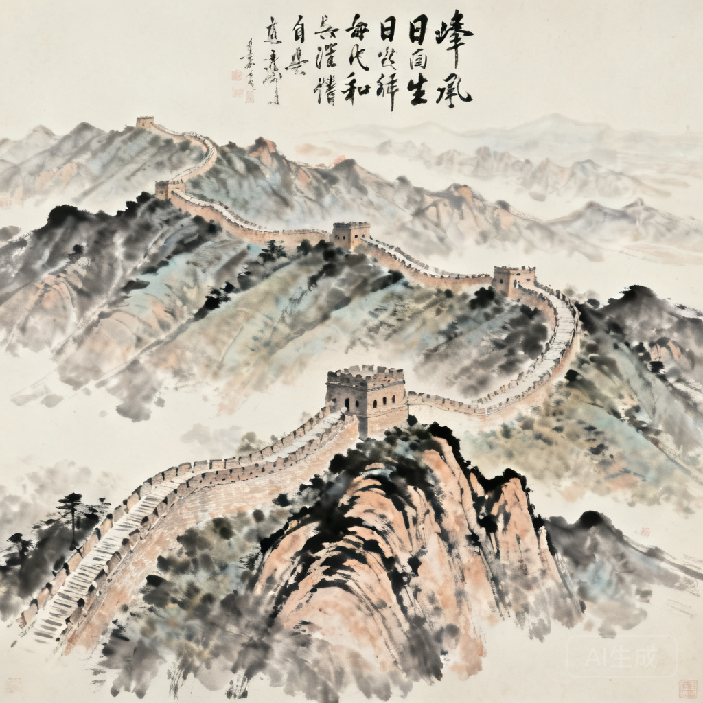 空拍畫面可見長城沿著燕山山脈稜線蜿蜒延伸，牆體結構下方的自然山形並未受到任何變更