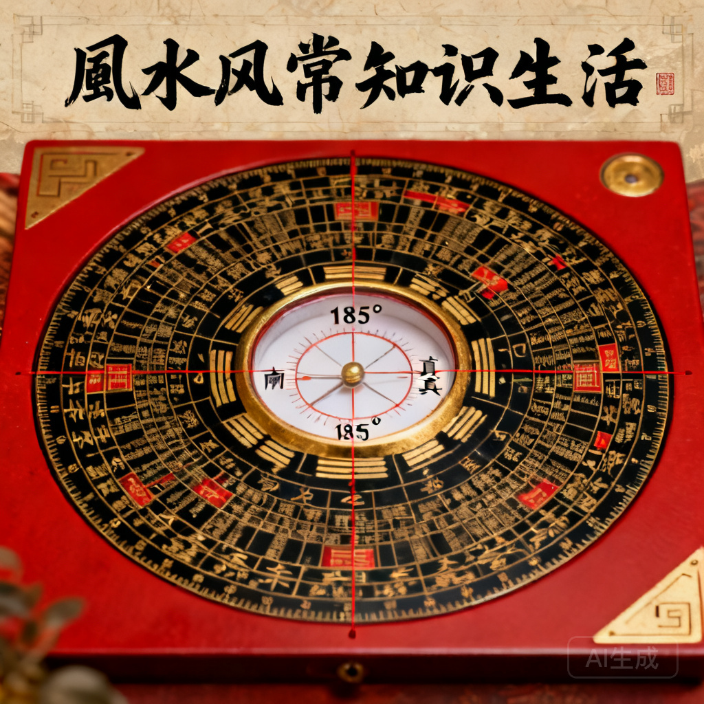 伊斯法罕聚禮清真寺平面圖上疊加的羅盤讀數，顯示主入口朝向正南方185度