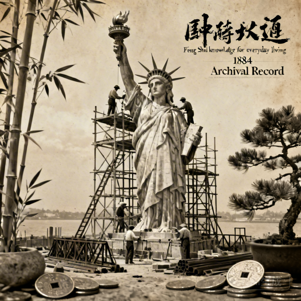 1884年建造中的自由女神像檔案照片