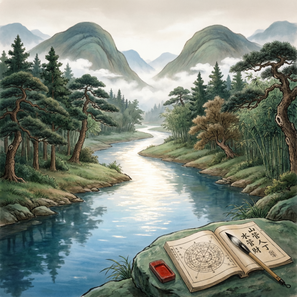 一條河流穿過茂密的森林