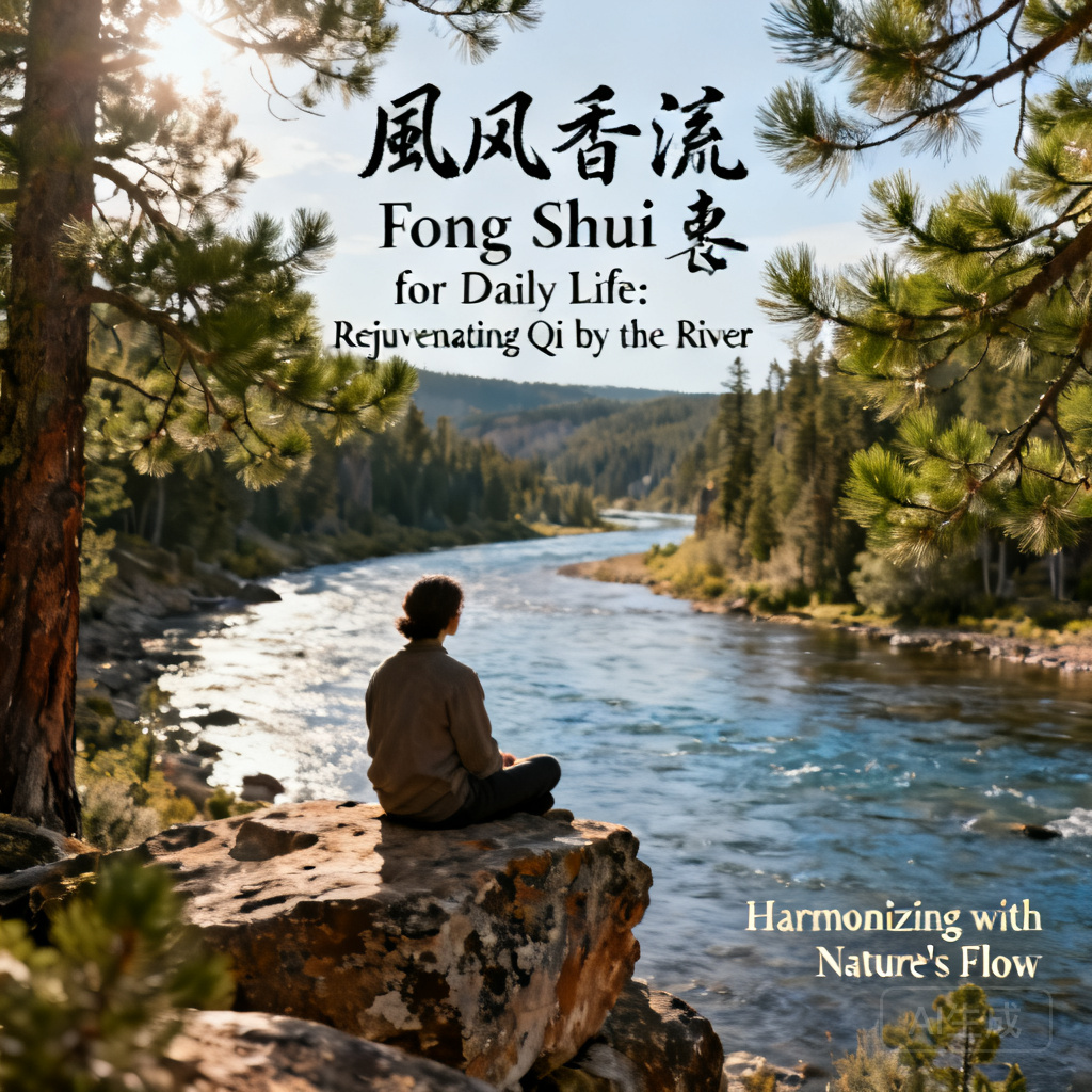 一名造訪者坐在岩石上眺望被松樹環繞的黃石河，捕捉到公園高氣場區域平靜、療癒的能量